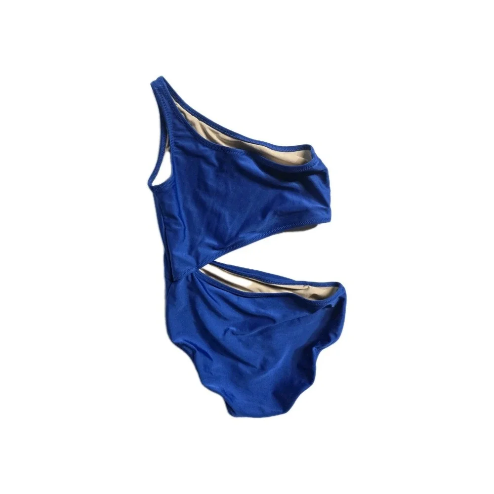 Crewcuts‎ Girls One Piece Swimming Suit 8 Blue One Shoulder